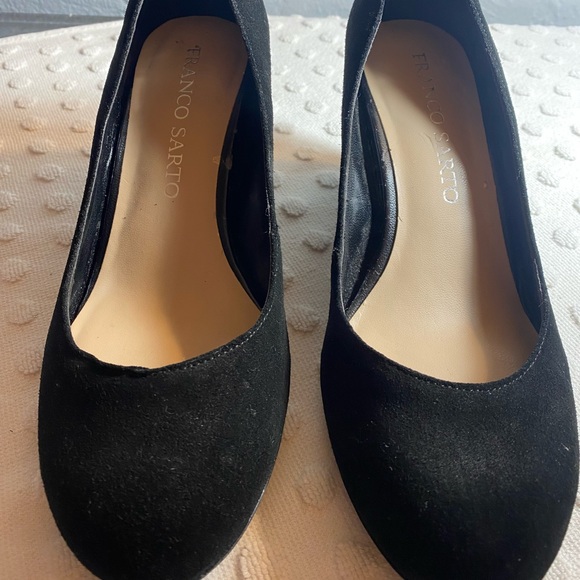 Franco Sarto Women's Black Suede Wedge Heel Shoes - Picture 3 of 16